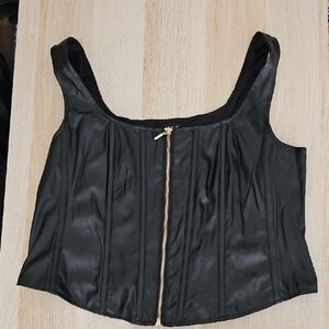 Black Faux Leather Corset Top Torrid 0X